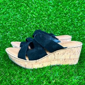Born Wedges Shoes Women 3 Inch Leather | Size 9